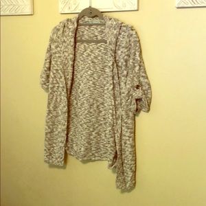 Hooded short sleeve cardigan